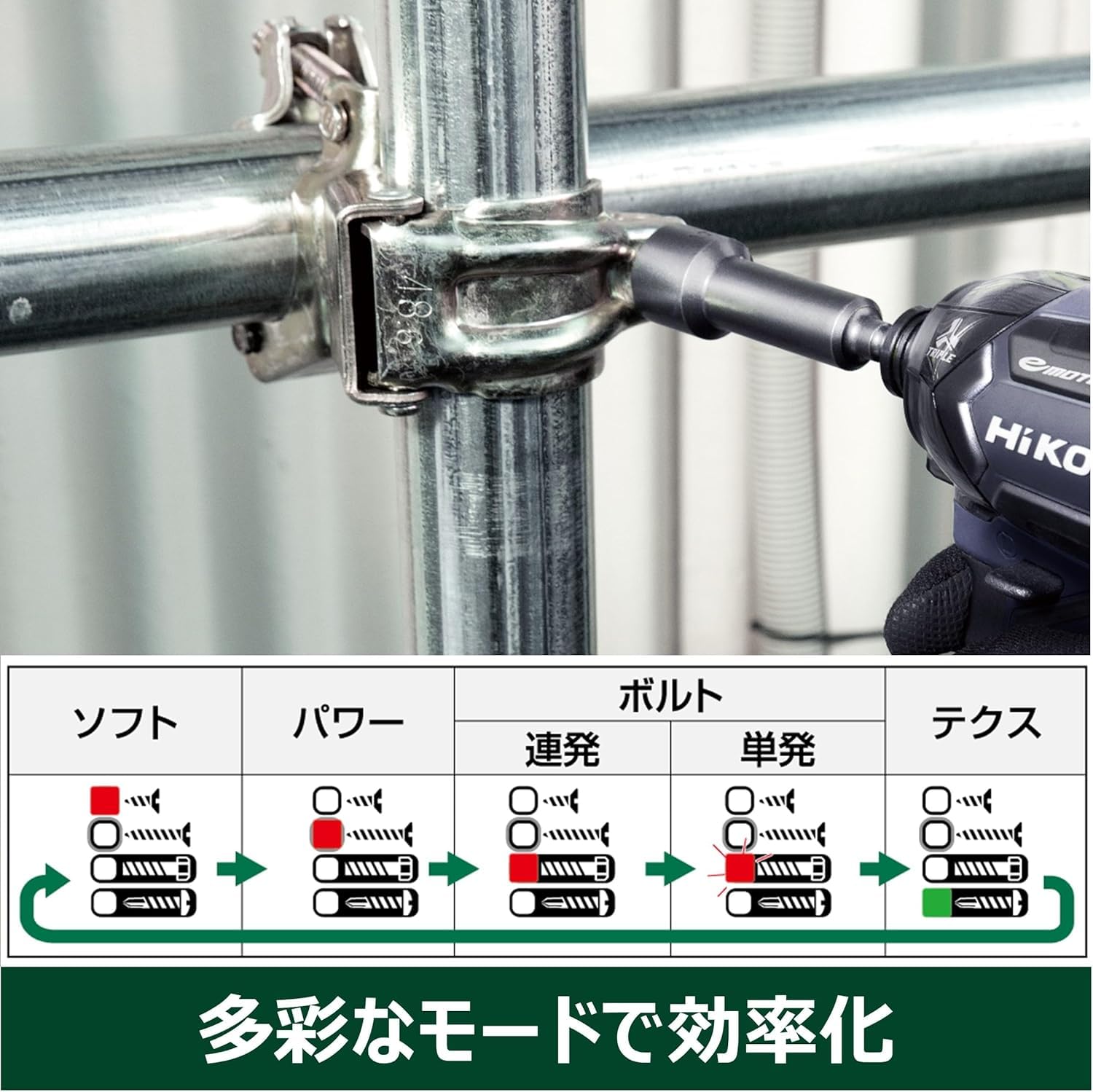 하이코키 WH12DCA 10.8V 충전 임팩트 드라이버 본체 트리플해머 170Nm 이미지 6
