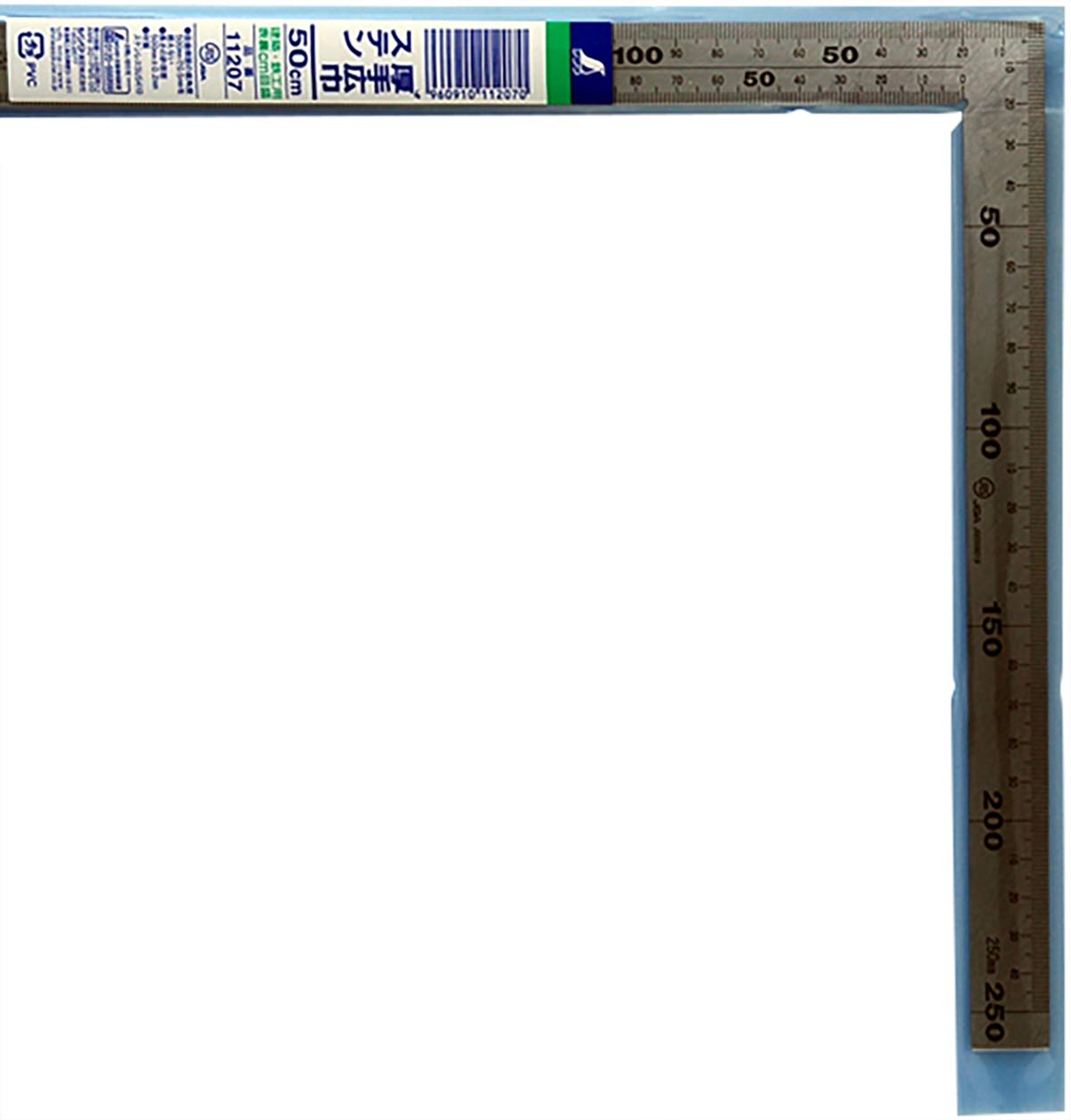 신와 직각자 스테인리스 50cm 두꺼운 광폭 11207 6단 눈금 이미지 2