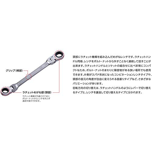 KTC 판형 라쳇 렌치 롱 MR1014L 10X13 12X14mm 이미지 3