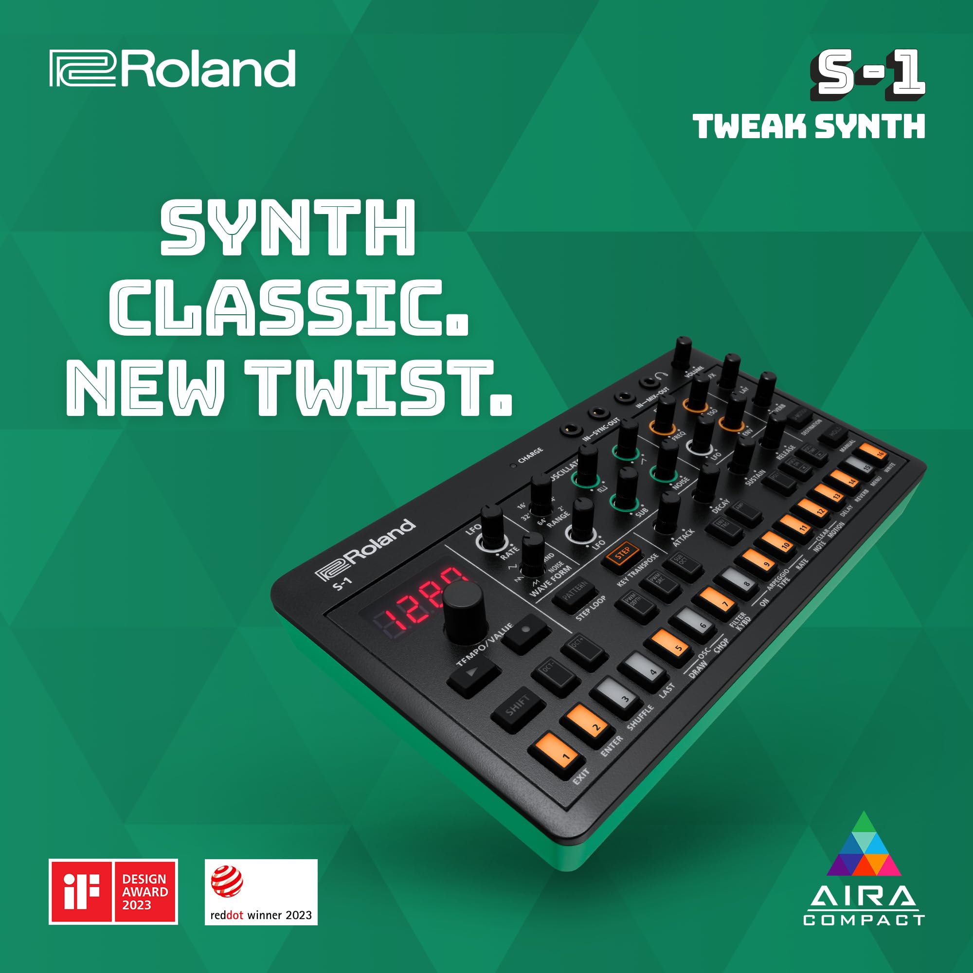 롤랜드 S-1 AIRA COMPACT 테이블탑 신시사이저 스텝 시퀀서 이미지 2