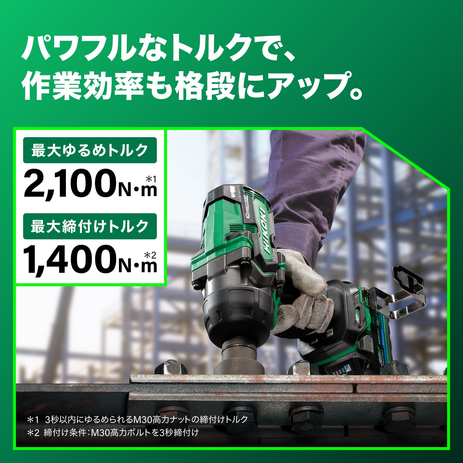 하이코키 WR36DF 19mm 임팩트렌치 베어툴 앱지원 이미지 2