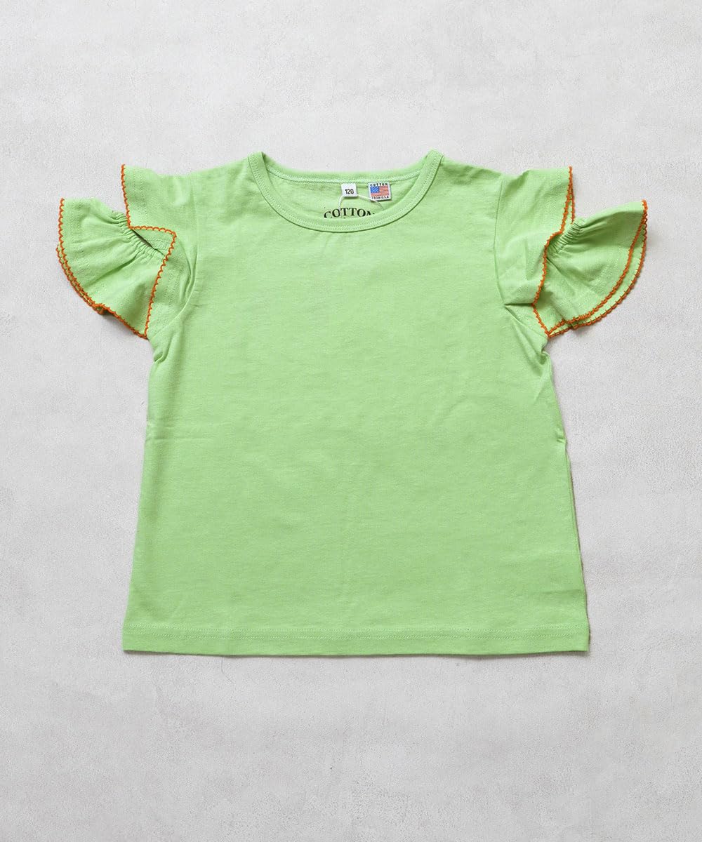 마키즈 COTTON from U.S.A 홀 숄더 프릴 티셔츠 Ｇ７０레드 90 이미지 3