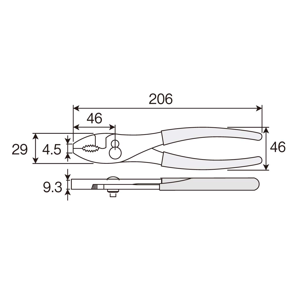 호잔 P-211Z-200 다목적 플라이어 입벌림 조절형 200mm 이미지 3