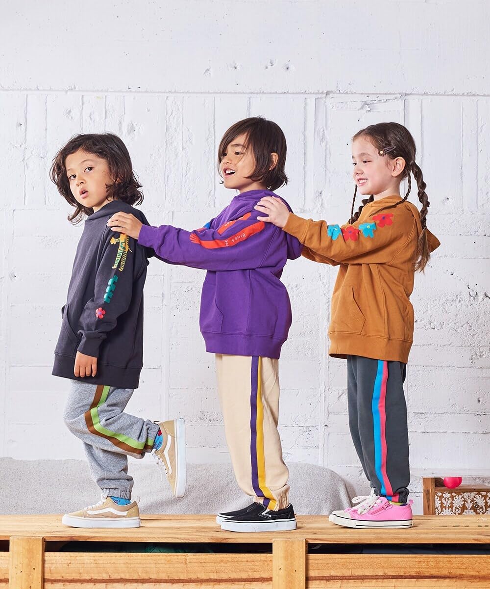 마키즈 소매 프린트 후드티 Ｂ９０블랙 100 이미지 4