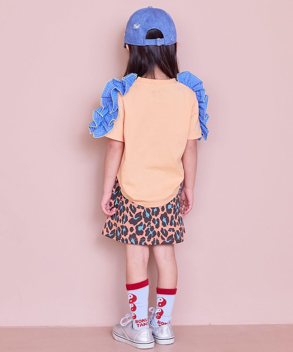 마키즈 체크 숄더 프릴 반팔 티셔츠 C10 라이트블루 100 이미지 6