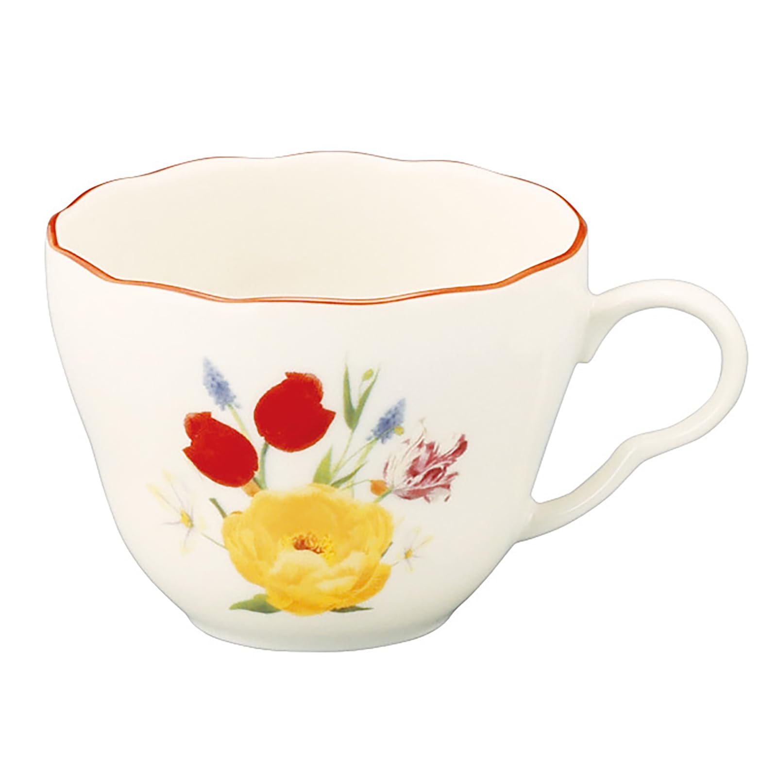 야마카 플로리오그래피 튤립 HBK12-28 230ml 티컵 소서 옐로우 앤틱 이미지 4