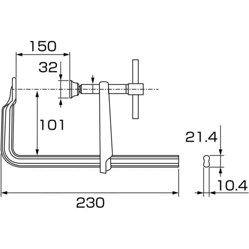 롭텍스 에비만력 BM1510A 150mm L형 클램프 바 핸들 표준형 이미지 5