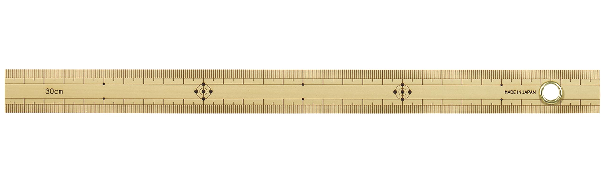 신와 대나무 자 71760 30cm 상하단 1mm 눈금 아일렛 포함