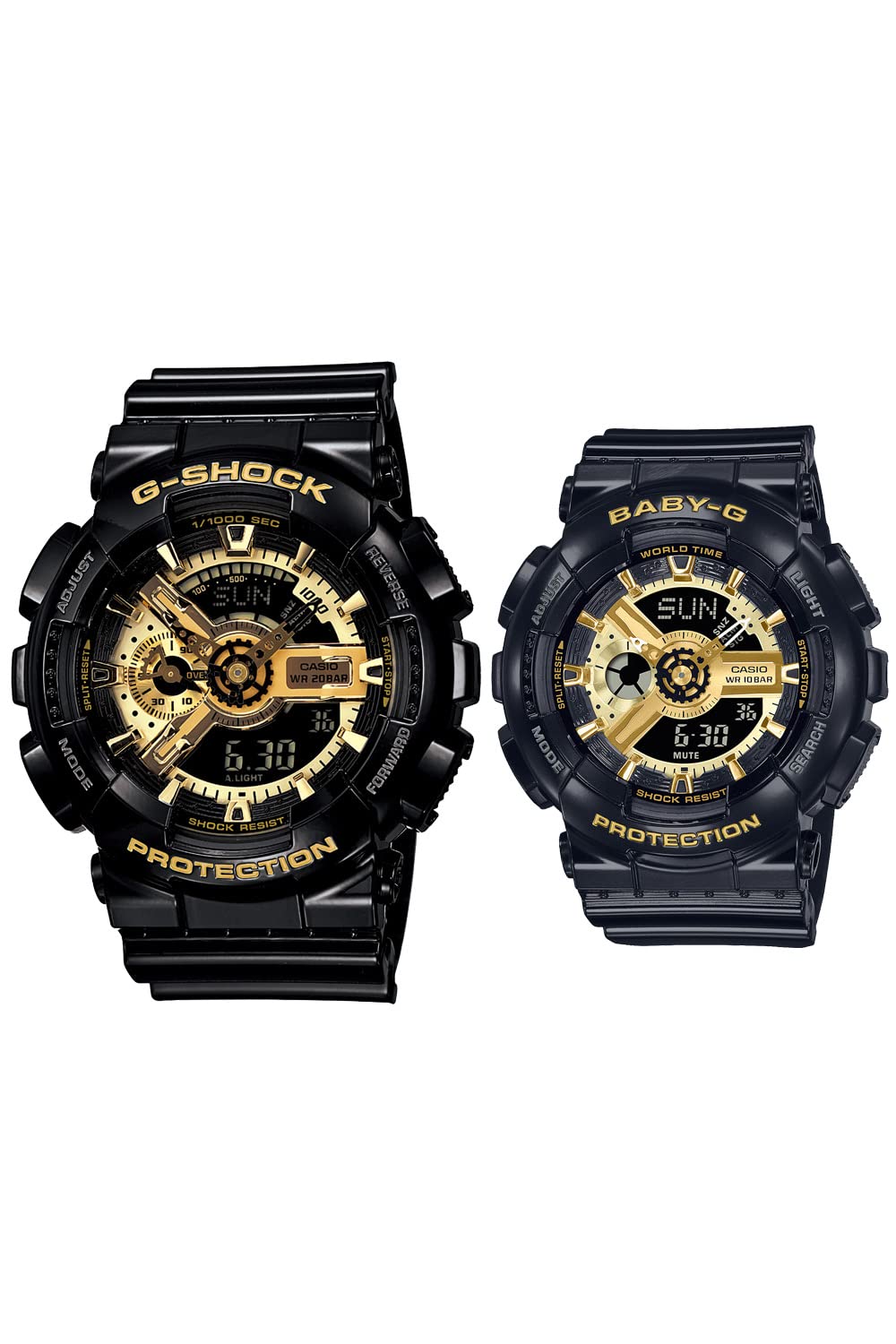 카시오 지샥 G-SHOCK 베이비지 GA-110GB-1AJF 커플시계 블랙 골드