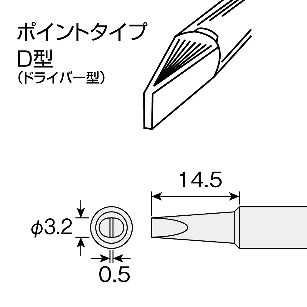호잔 HS-145 인두팁 3.2mm D형 이미지 2