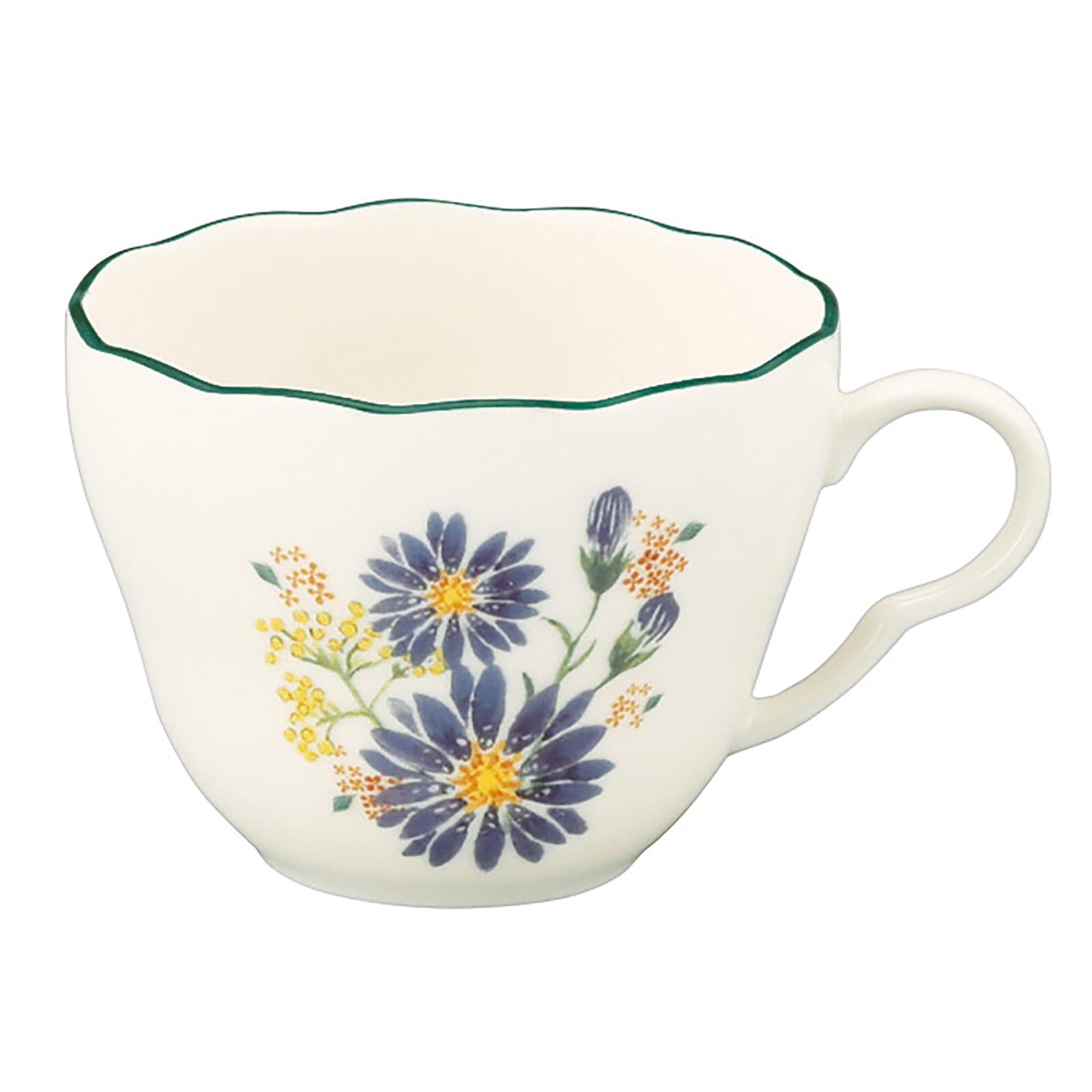 야마카 플로리오그래피 공작초 HBK13-28 230ml 티컵 소서 블루 앤틱 이미지 4