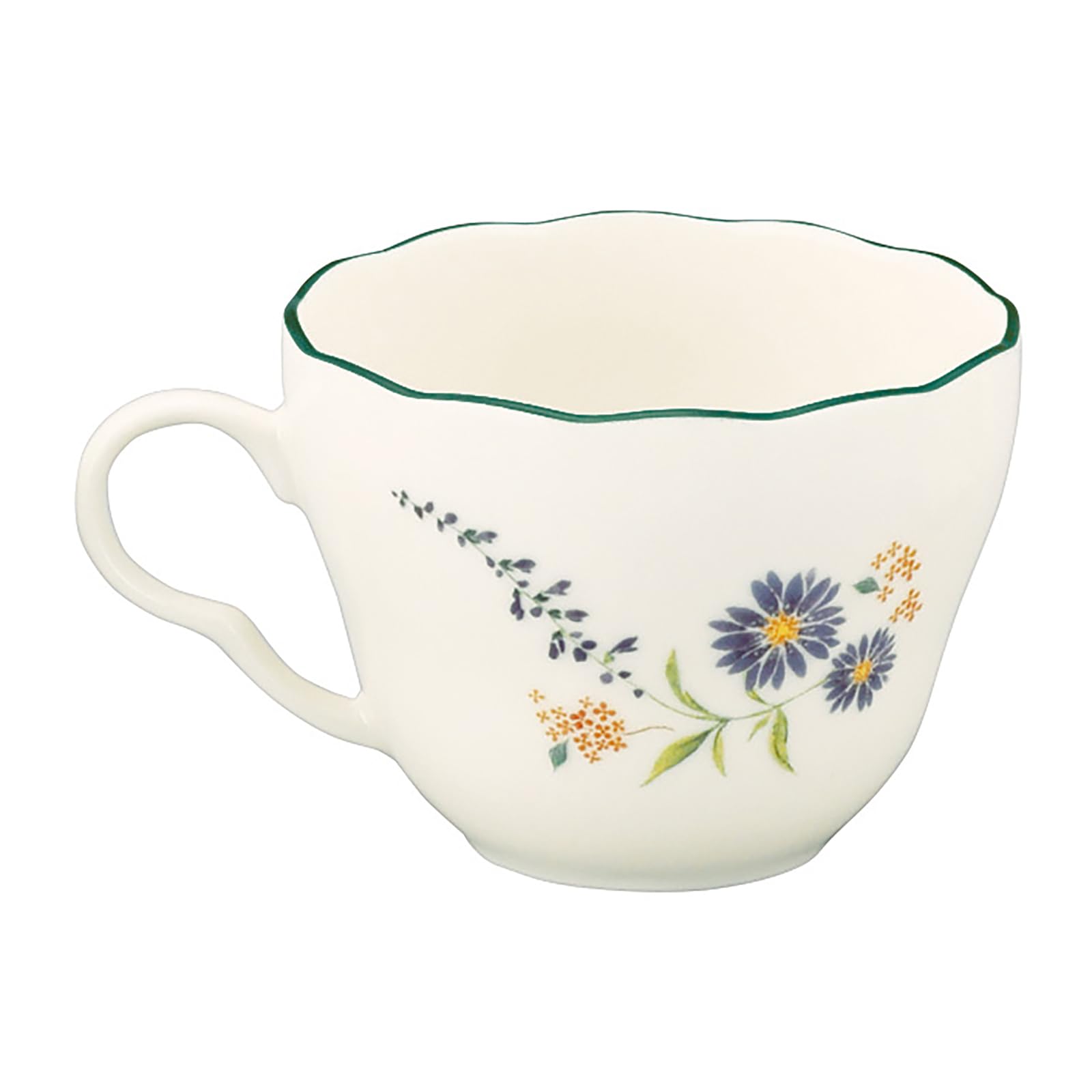야마카 플로리오그래피 공작초 HBK13-28 230ml 티컵 소서 블루 앤틱 이미지 5