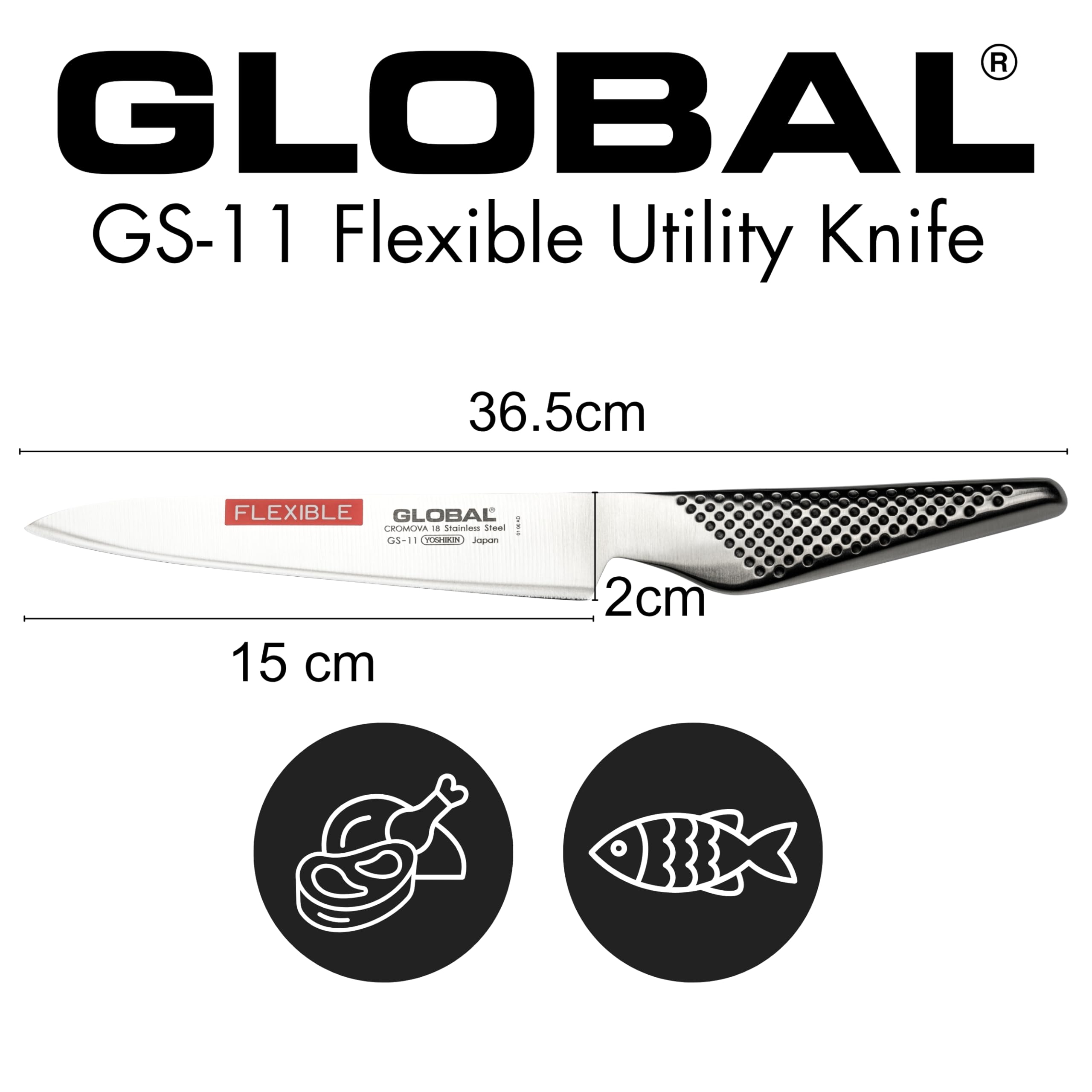 글로벌 GS-11 플렉시블 나이프 15cm 플렉시블 15cm 이미지 4