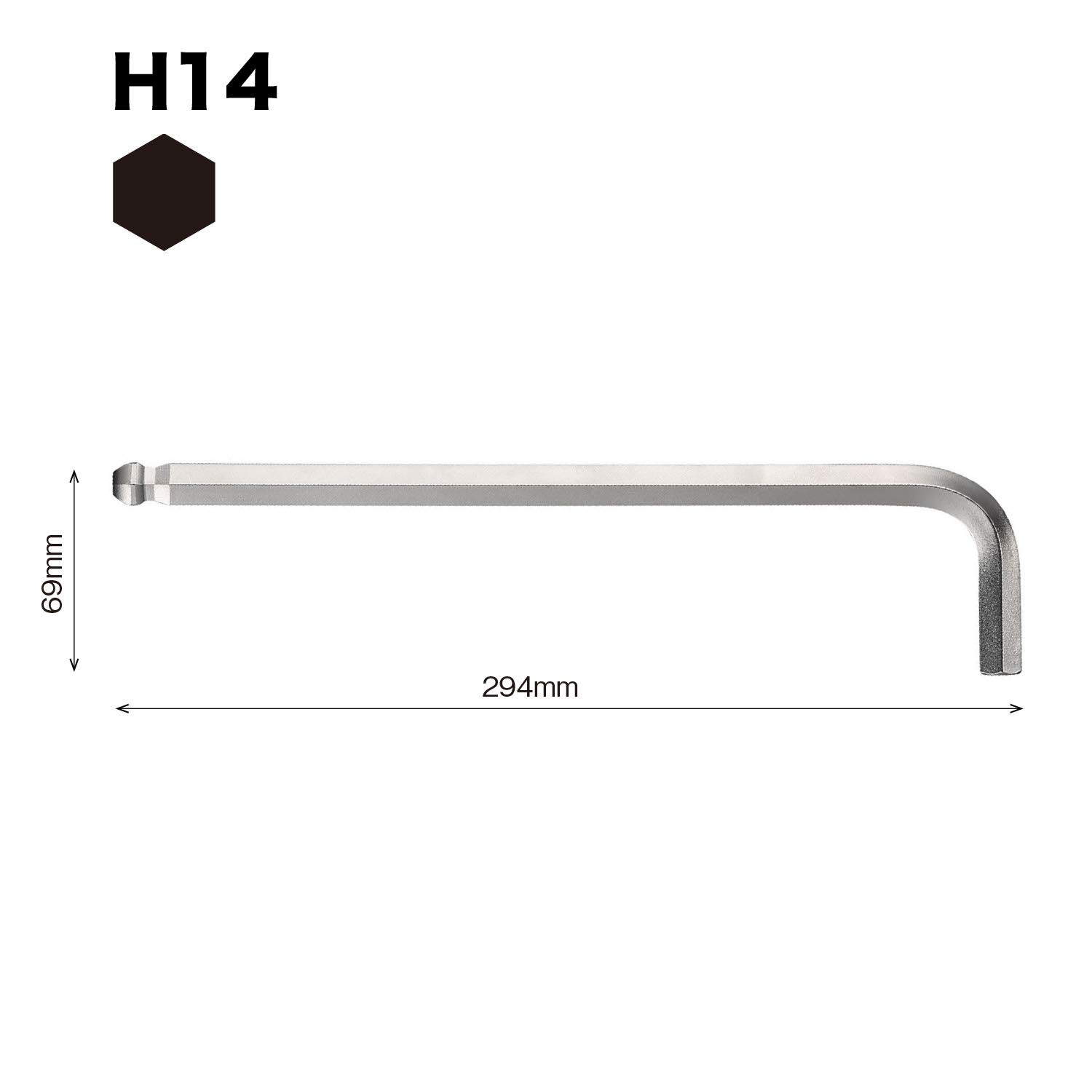 베셀 8300BP-L 14mm 볼포인트 L형 육각렌치 롱타입 이미지 2