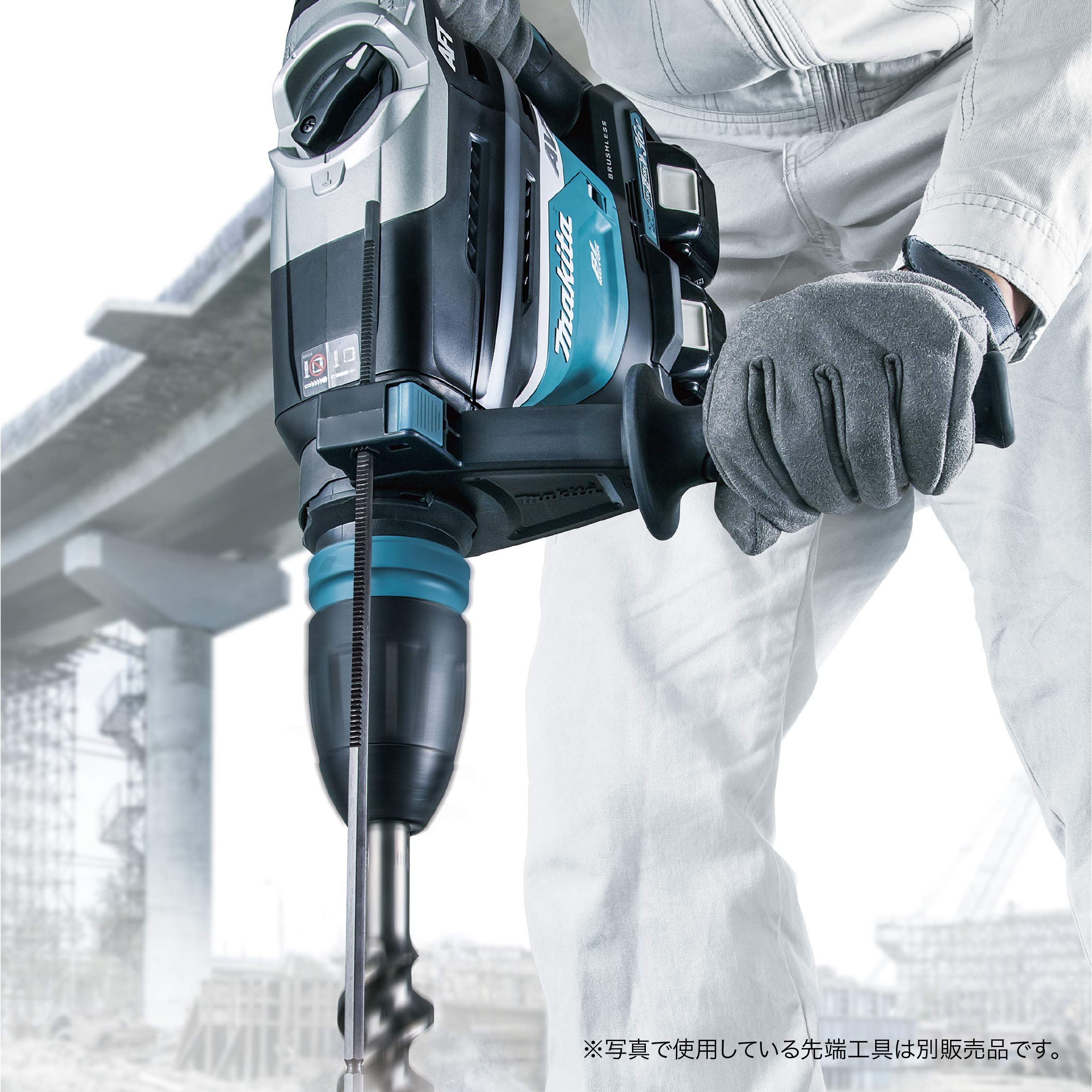 마키타 HR400DZKN 40mm 충전식 함마드릴 베어툴 SDS-Max 이미지 2