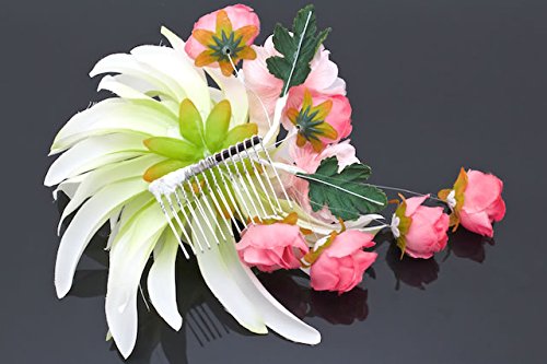 소우비엔 머리장식 화이트 로즈핑크 꽃 동백 장미 코사지 헤어 액세서리 레드 이미지 5