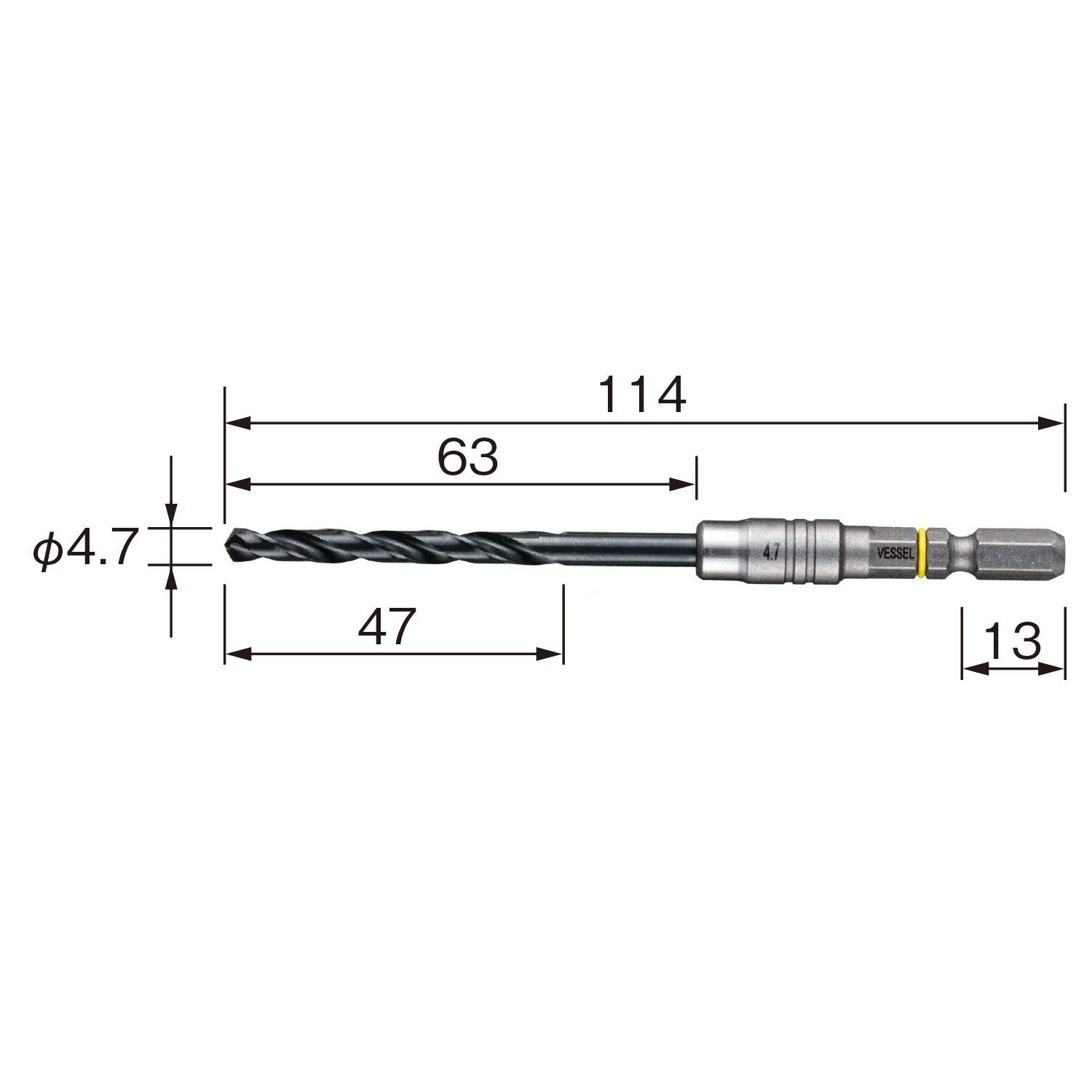 베셀 쿠션 드릴 철공용 드릴 비트 4.7mm AMD-4.7 이미지 2