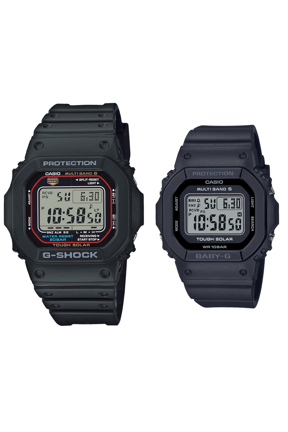 카시오 지샥 G-SHOCK 베이비지 GW-M5610U-1JF 전파솔라 커플시계 블랙