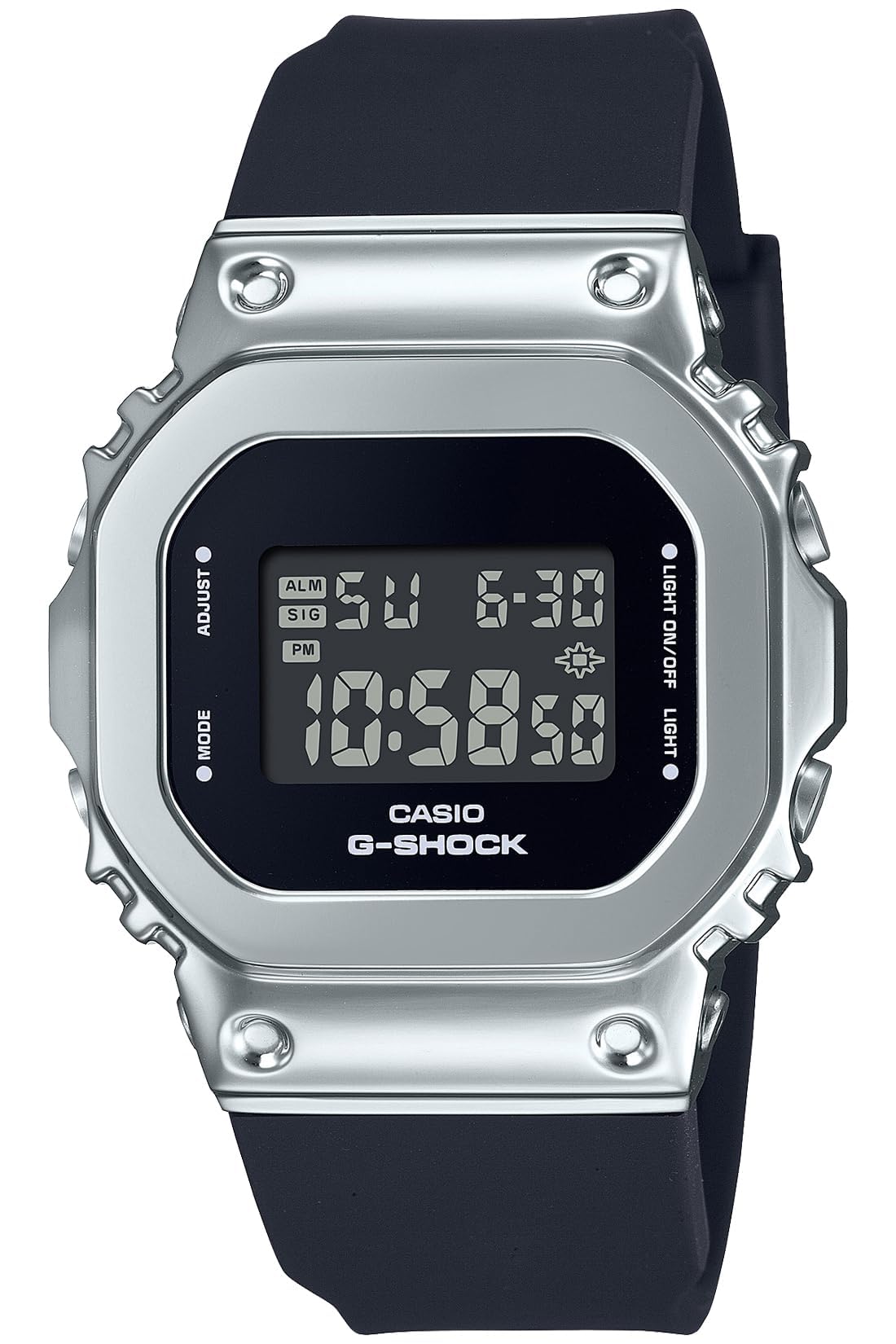 카시오 지샥 메탈 커버드 GM-5600U-1JF 커플 시계 실버 이미지 3