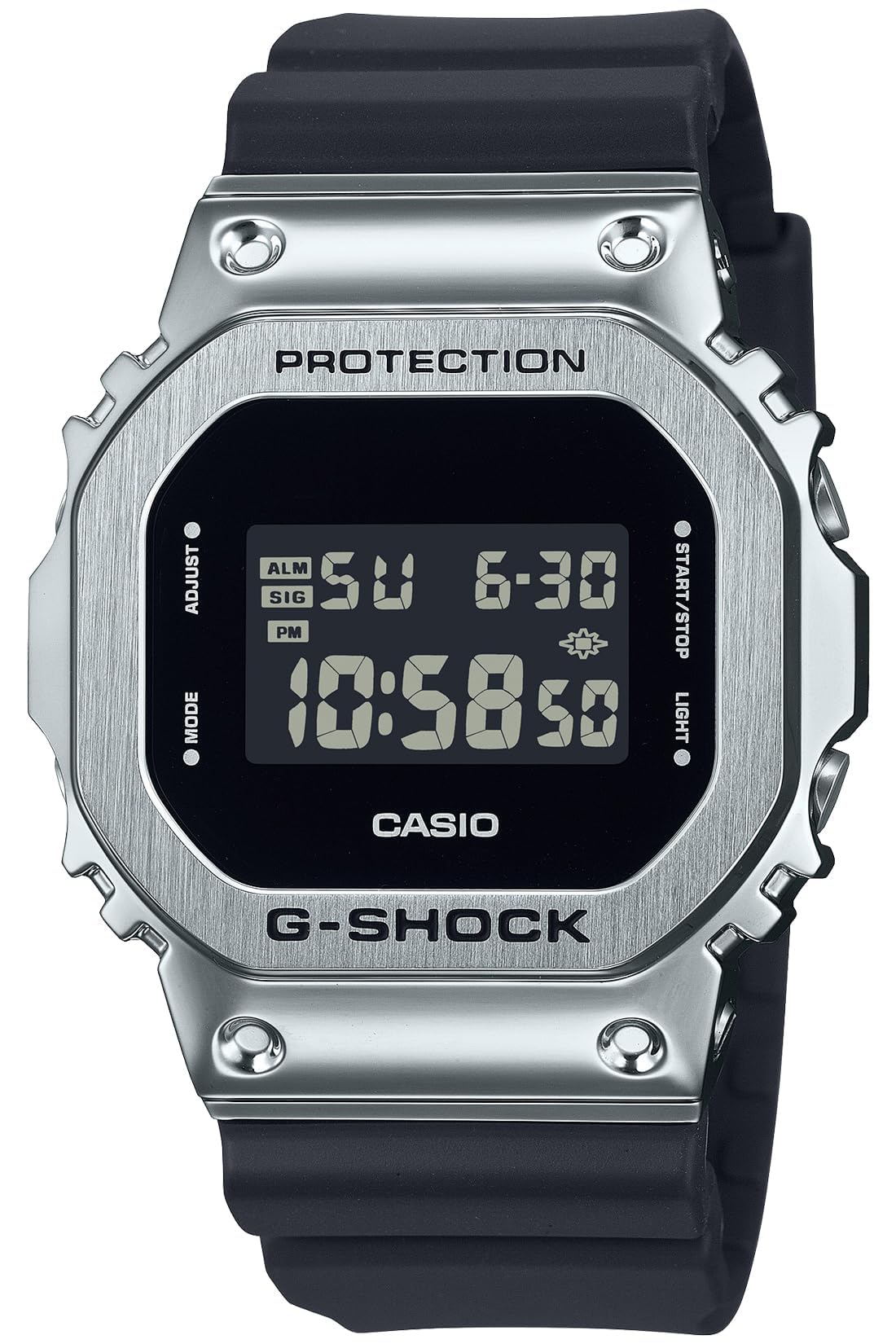 카시오 지샥 메탈 커버드 GM-5600U-1JF 커플 시계 실버 이미지 2