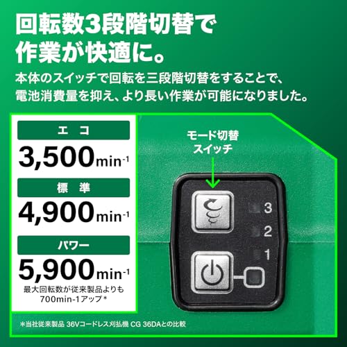 하이코키 CG36DB NNL 36V 230mm 충전 예초기 루프핸들 본체만 이미지 7