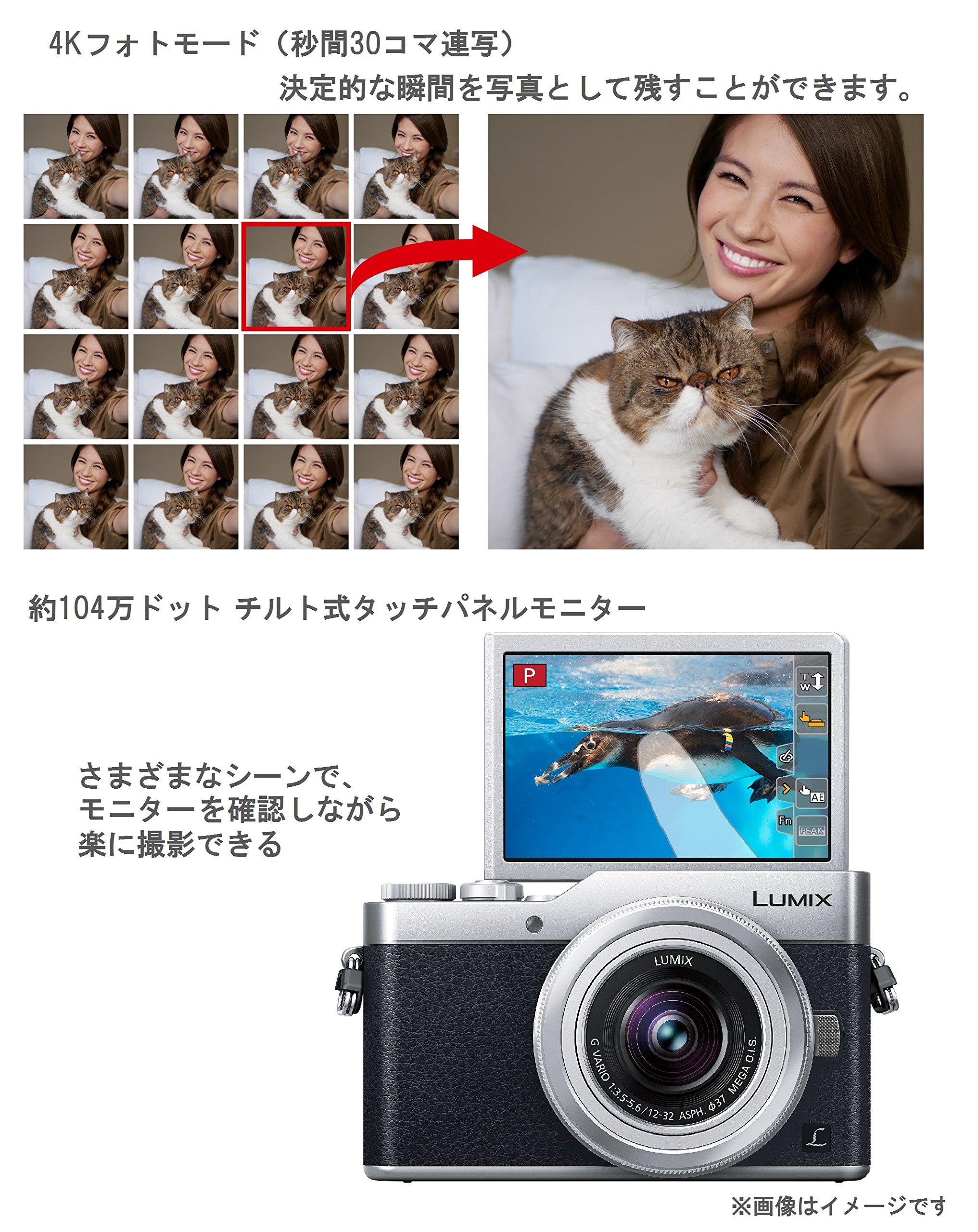 [중고] 파나소닉 루믹스 GF9 실버 DC-GF9W-S 미러리스 카메라 더블 줌 렌즈킷 렌즈킷_실버 이미지 7