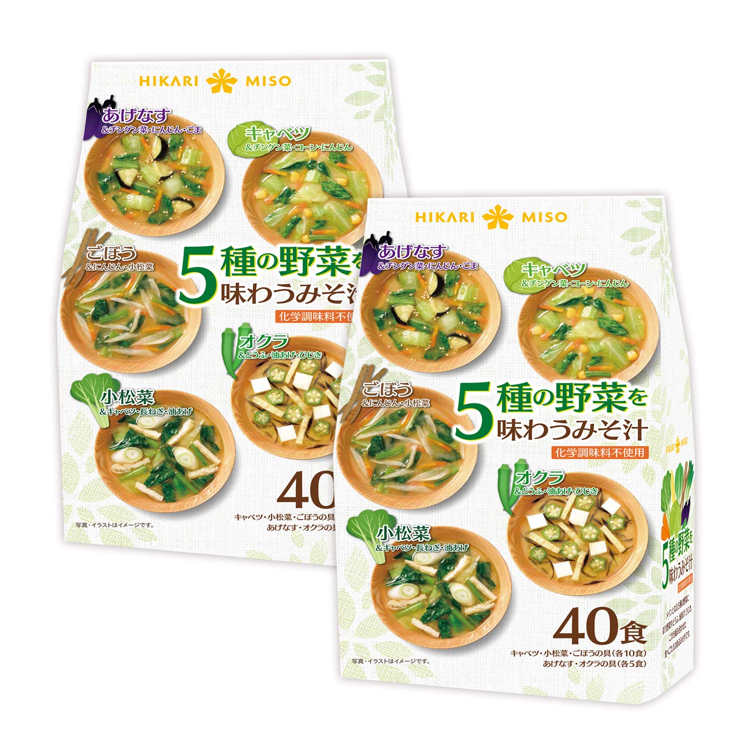 히카리미소 5종 야채 즉석 된장국 40식 2봉 세트 80식