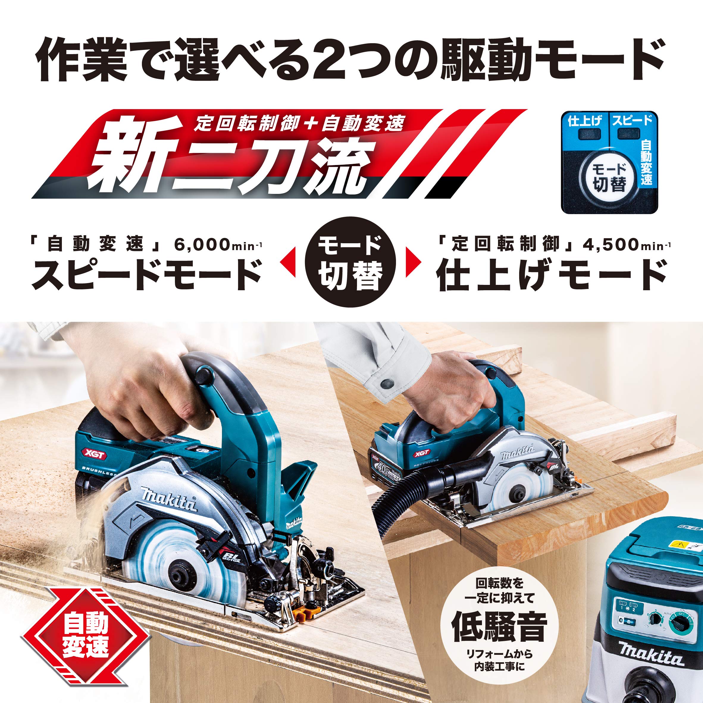 마키타 HS007GRDX 125mm 40Vmax 충전 원형톱 블루 세트 이미지 3