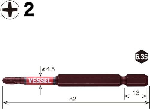 베셀 사키스보 SS162082 +2 4.5mm 82mm 단부 비트 2개입 이미지 2