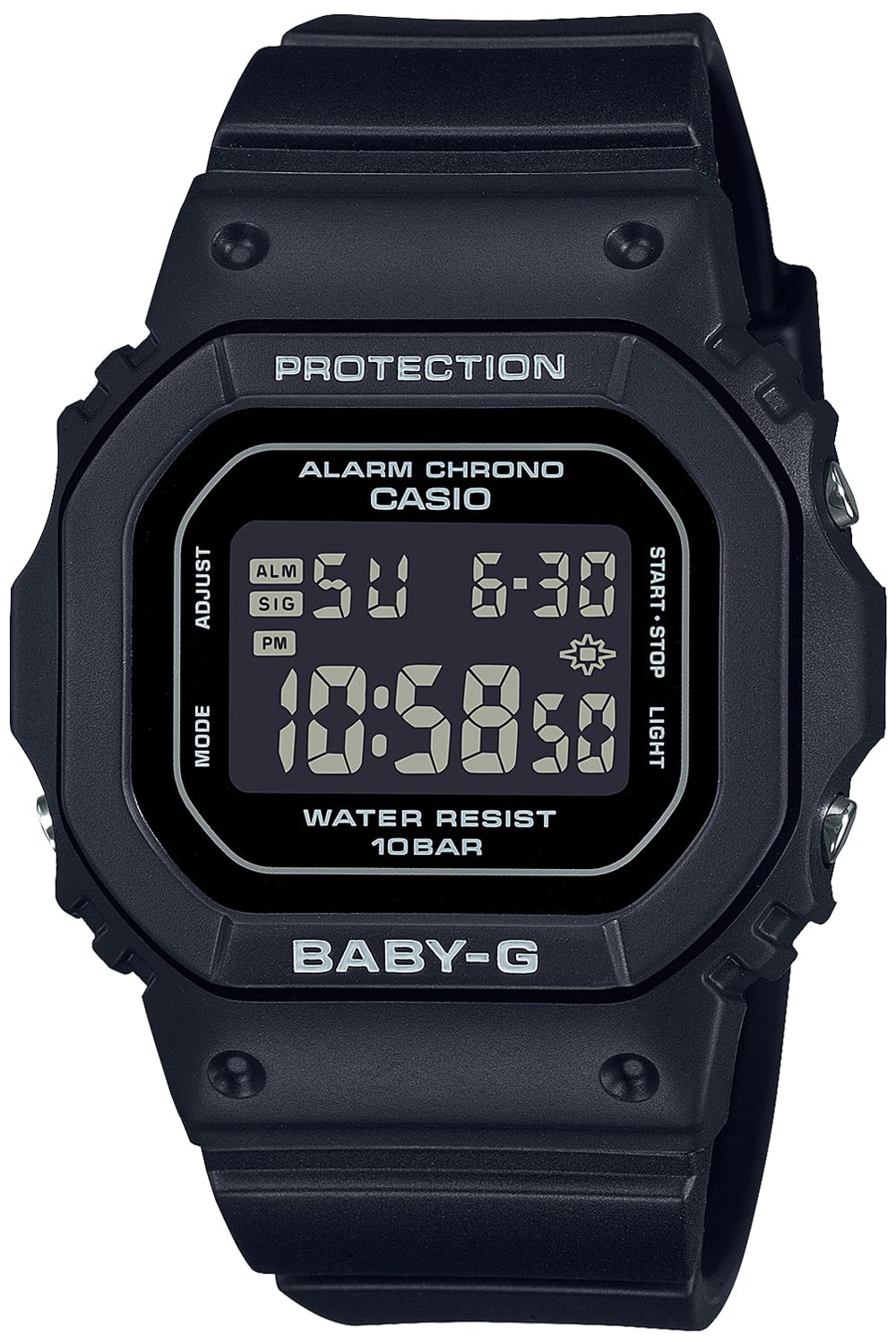 카시오 지샥 스퀘어 DW-5600UE-1JF 커플 시계 블랙 올블랙 이미지 3