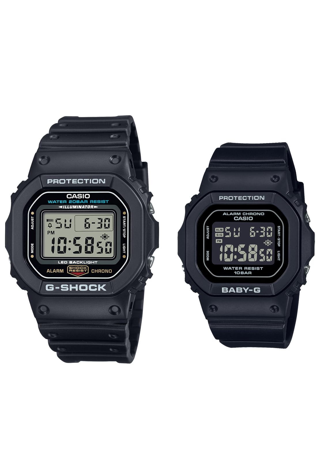 카시오 지샥 스퀘어 DW-5600UE-1JF 커플 시계 블랙 올블랙