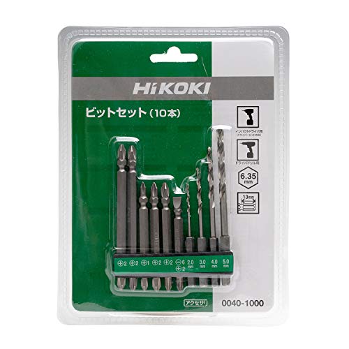 하이코키 임팩트 드라이버 비트 10종 세트 6.35mm 0040-1000 이미지 2