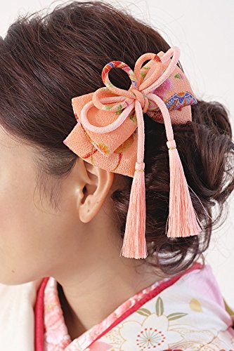 소우비엔 핑크 치리멘 리본 머리장식 헤어 액세서리 핑크 이미지 4