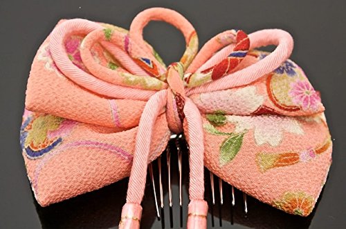 소우비엔 핑크 치리멘 리본 머리장식 헤어 액세서리 핑크 이미지 6