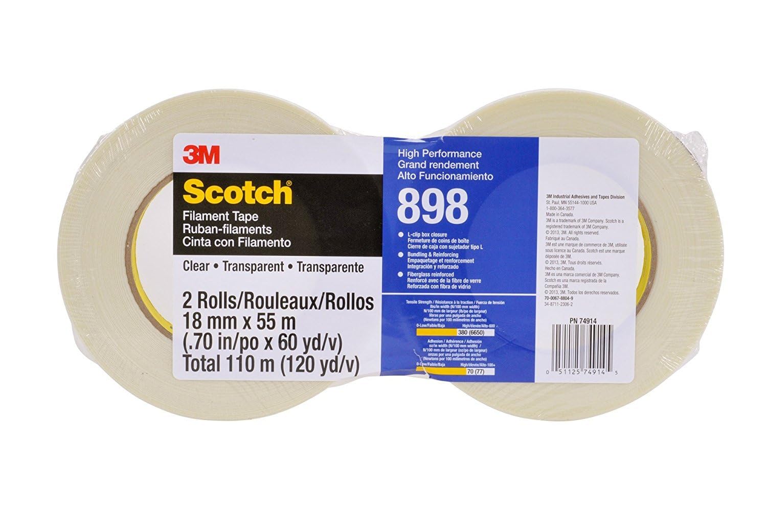 3M 스카치 필라멘트 테이프 898 18mm 55m 2개입 이미지 6