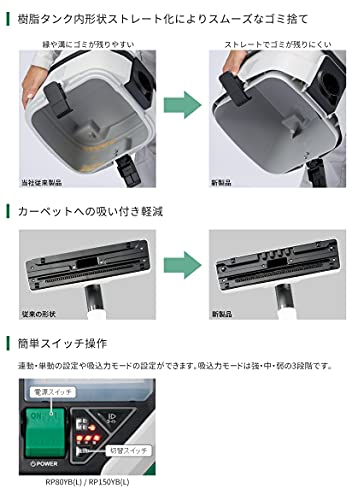 하이코키 RP150YB 15L 건습식 집진기 전동공구연동 청소세트포함 이미지 2