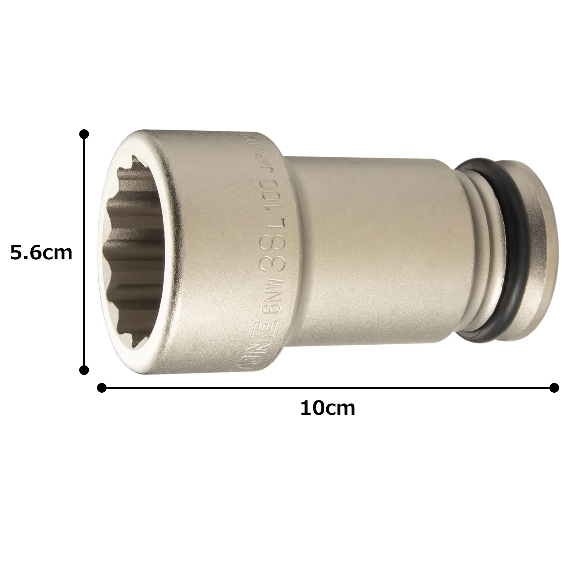 토네 6NW-38L100 38mm 임팩트 롱소켓 12각 이미지 4