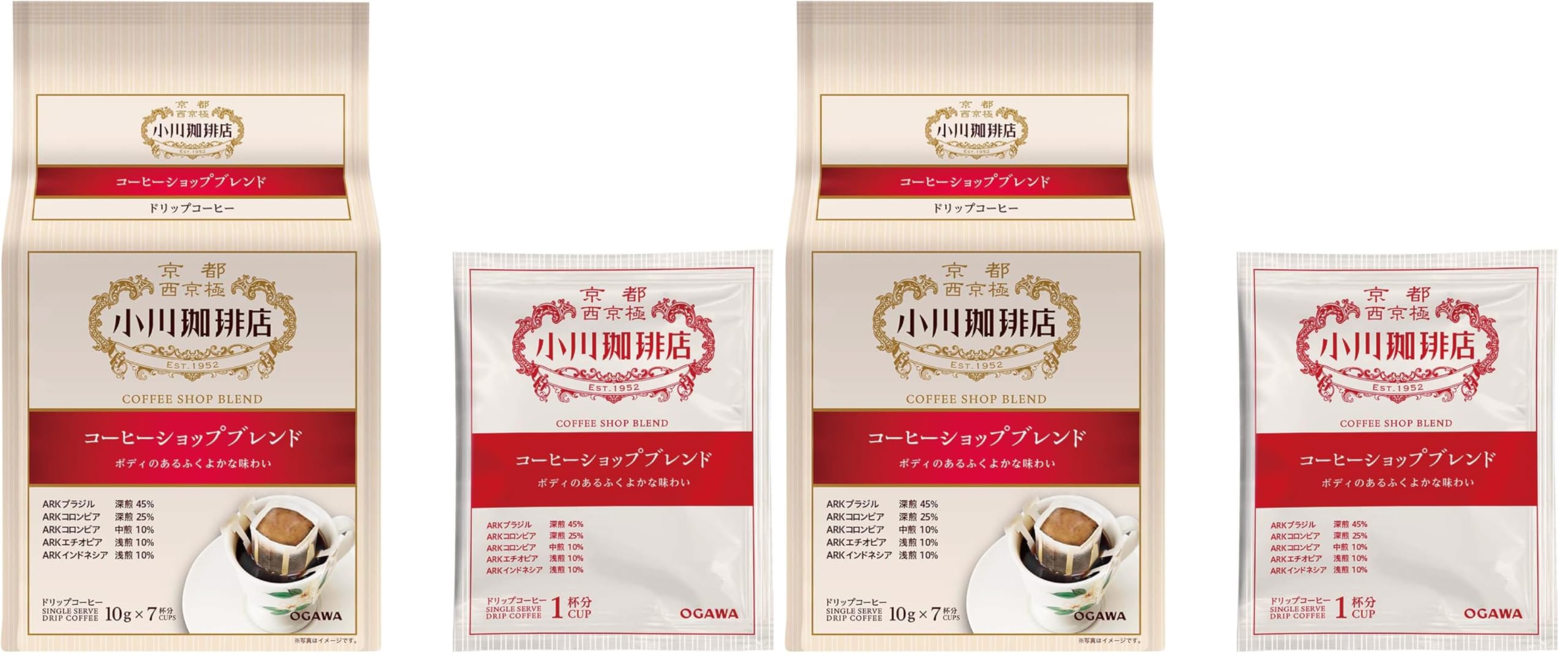 오가와커피 커피숍 블렌드 드립백 10g 7입 2개입 Pack of