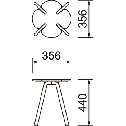 텐도목공 오렌지 T-3140MD-OR 스툴 화이트비치 스태킹 이미지 3