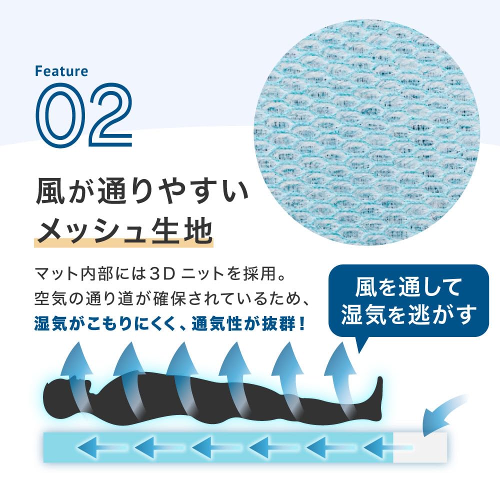 산코 THANKO 료 FAMA25CBL 싱글 쿨링 팬 매트 이미지 4