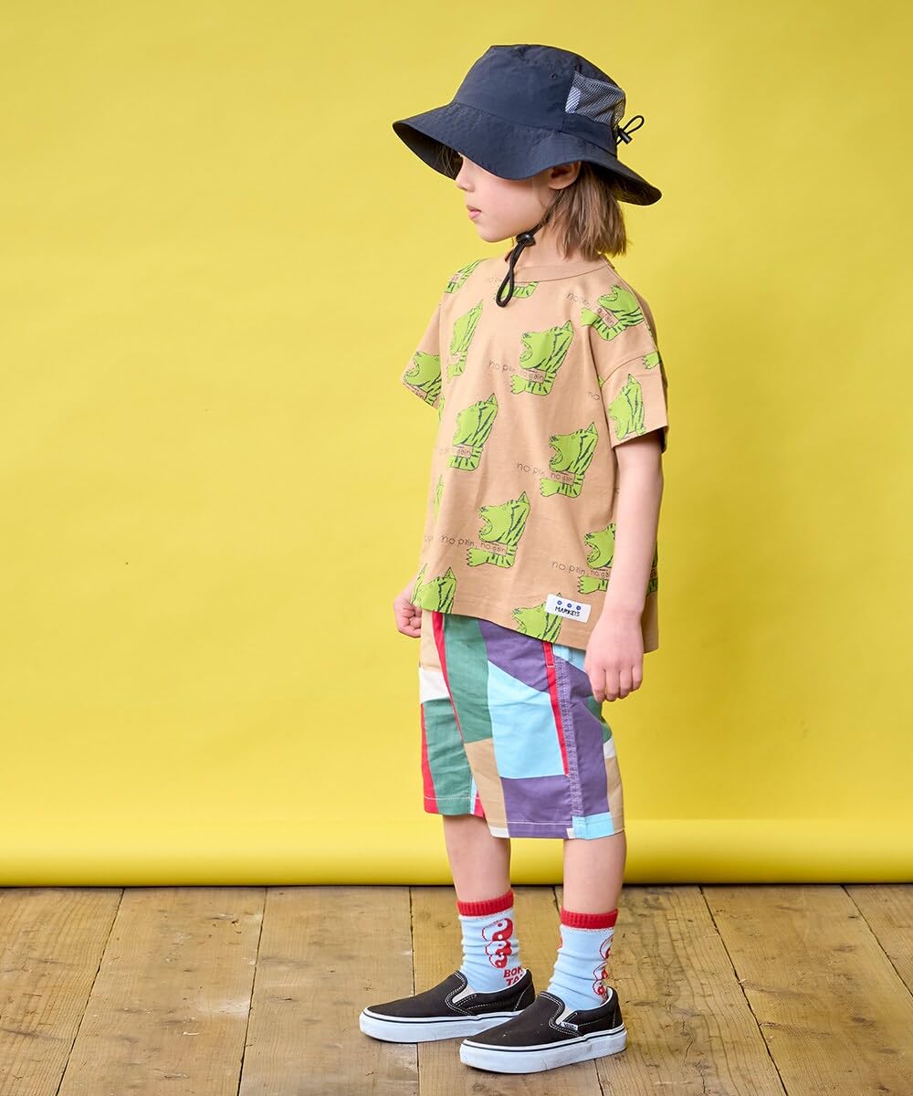 마키즈 총무늬 와이드 반팔 티셔츠 D24 베이지 총무늬 L(130-140) 이미지 3