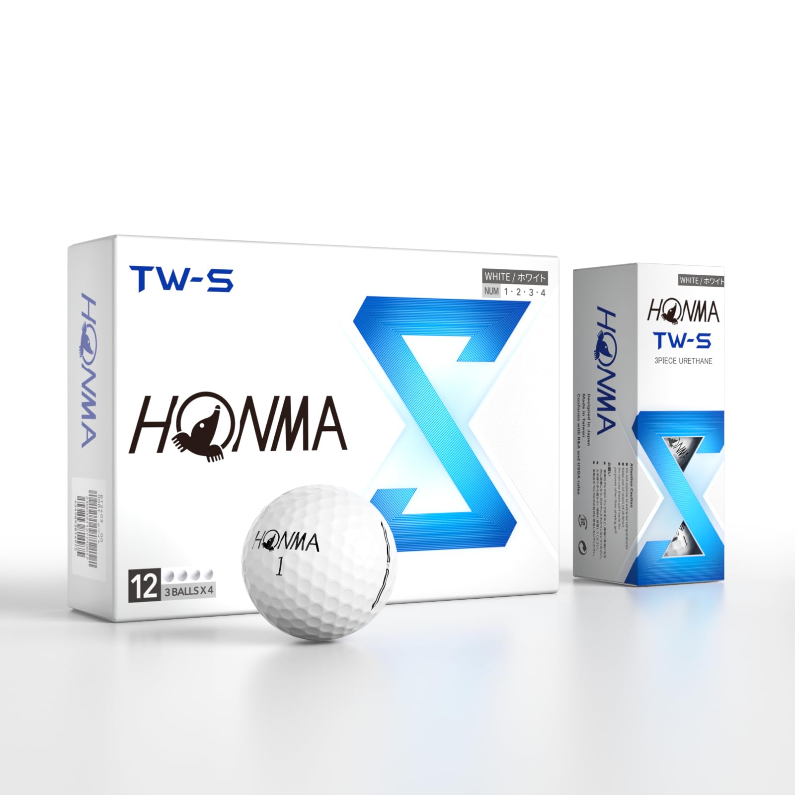 혼마 TW-S 3피스 우레탄 골프공 12구 TW-S。 화이트