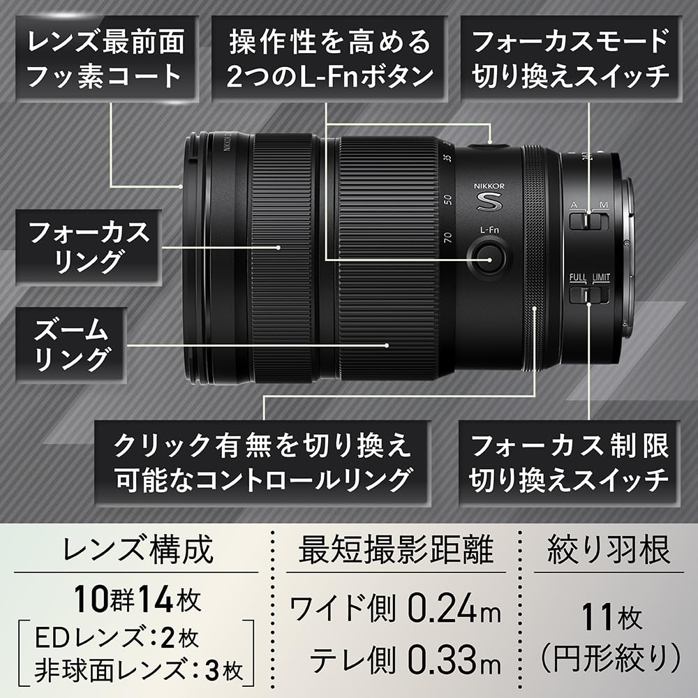 니콘 NIKKOR Z 24-70mm f2.8 S II 표준 줌 렌즈 단품 바디 없음 이미지 9