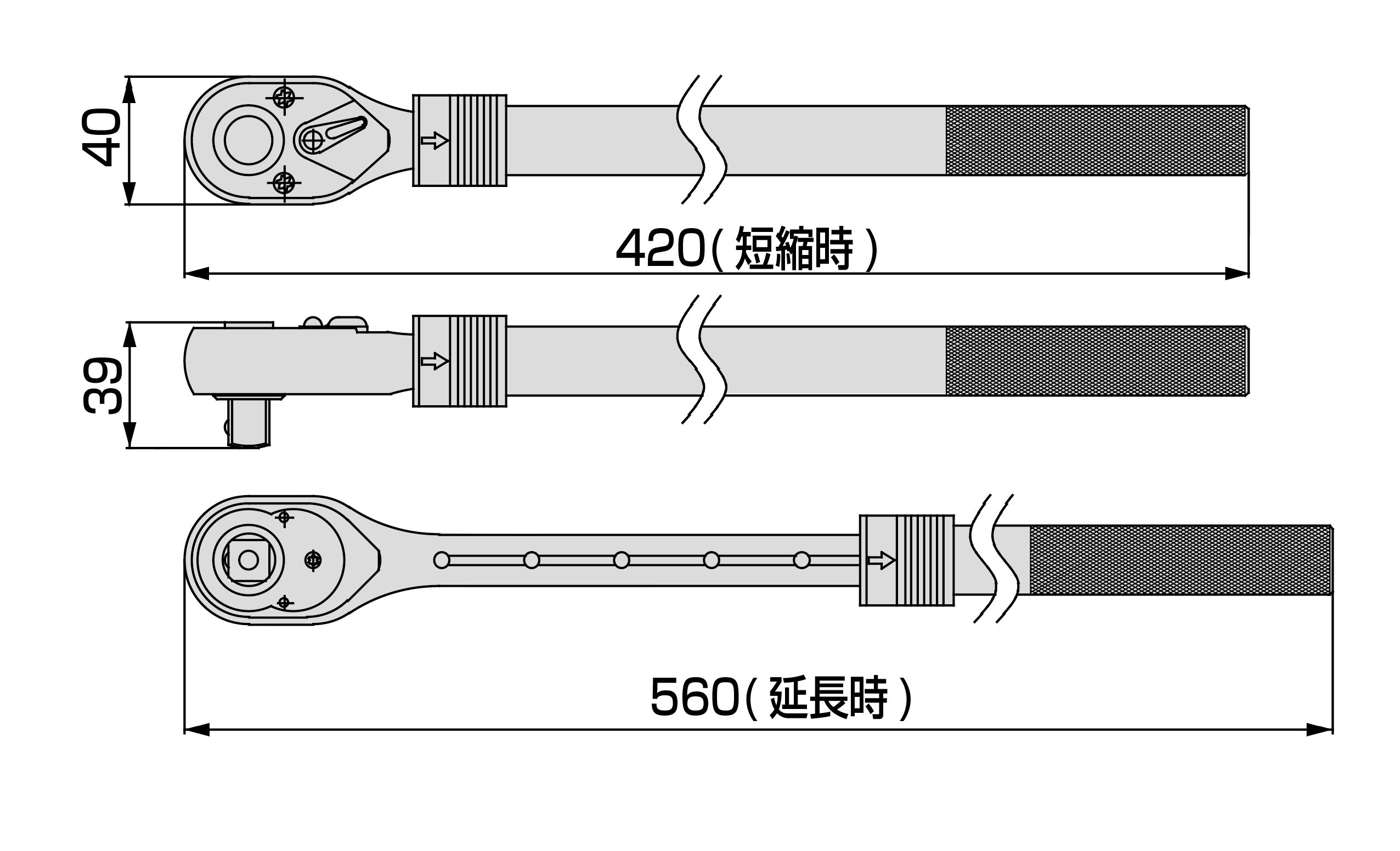 토네 신축 라쳇핸들 RH4EH 12.7mm 홀드타입 이미지 7