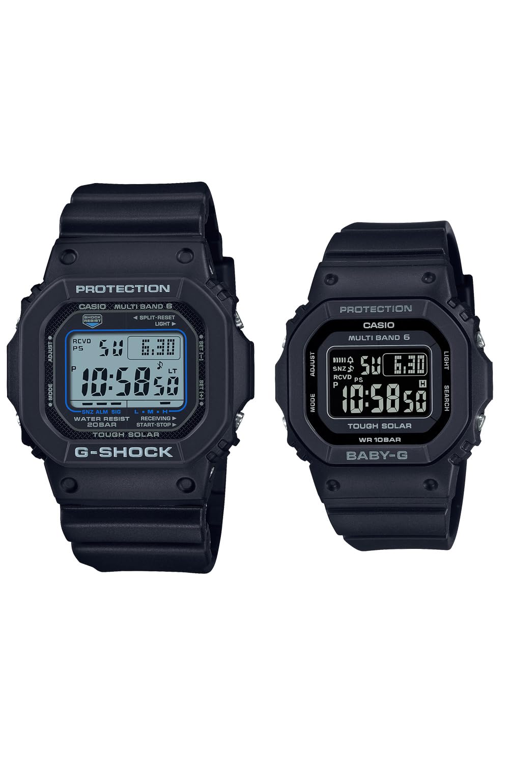 카시오 지샥 G-SHOCK 베이비지 GW-M5610U-1CJF 전파솔라 블랙 블루 올블랙