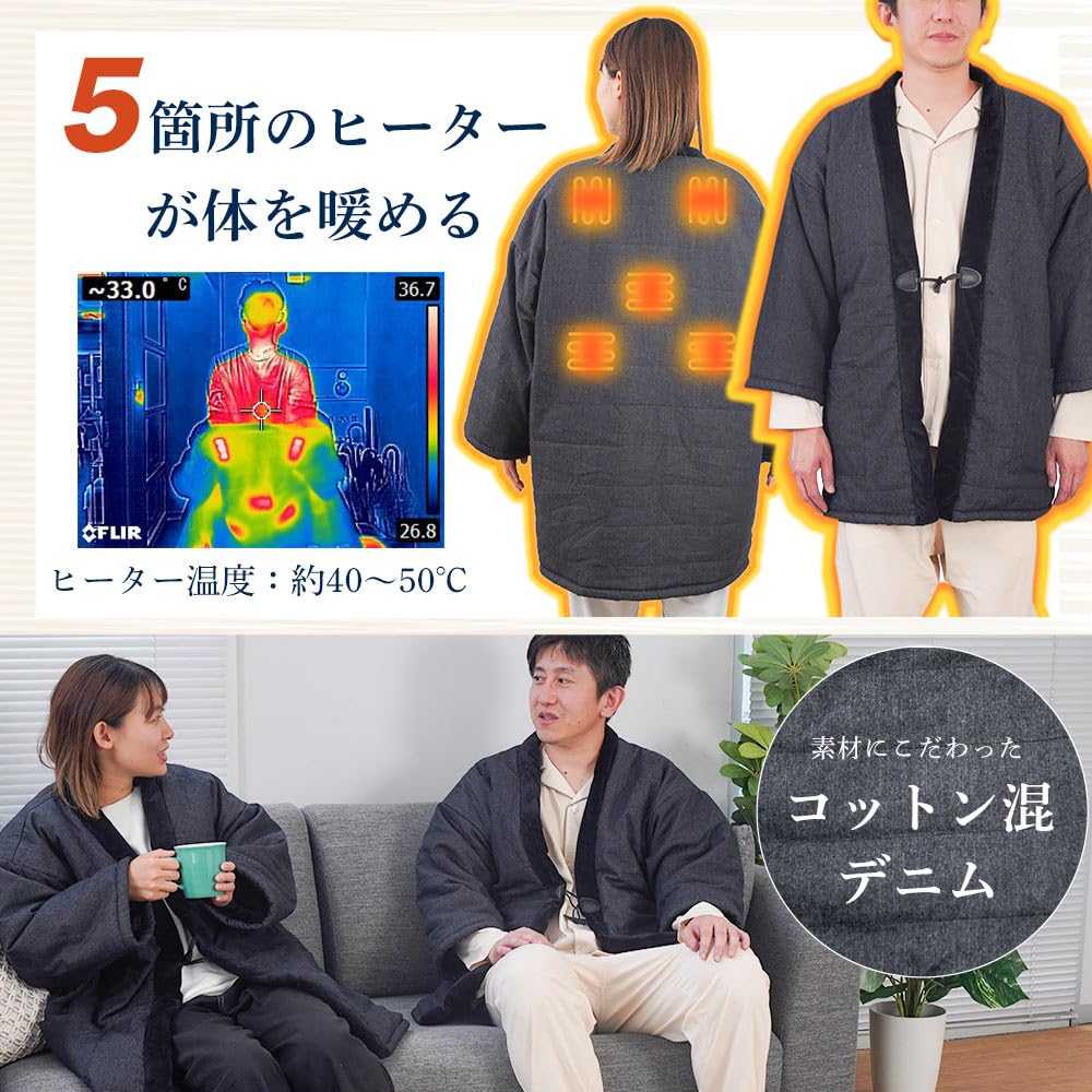 산코 THANKO HNTN23HBK 전열 반텐 방한복 이미지 4