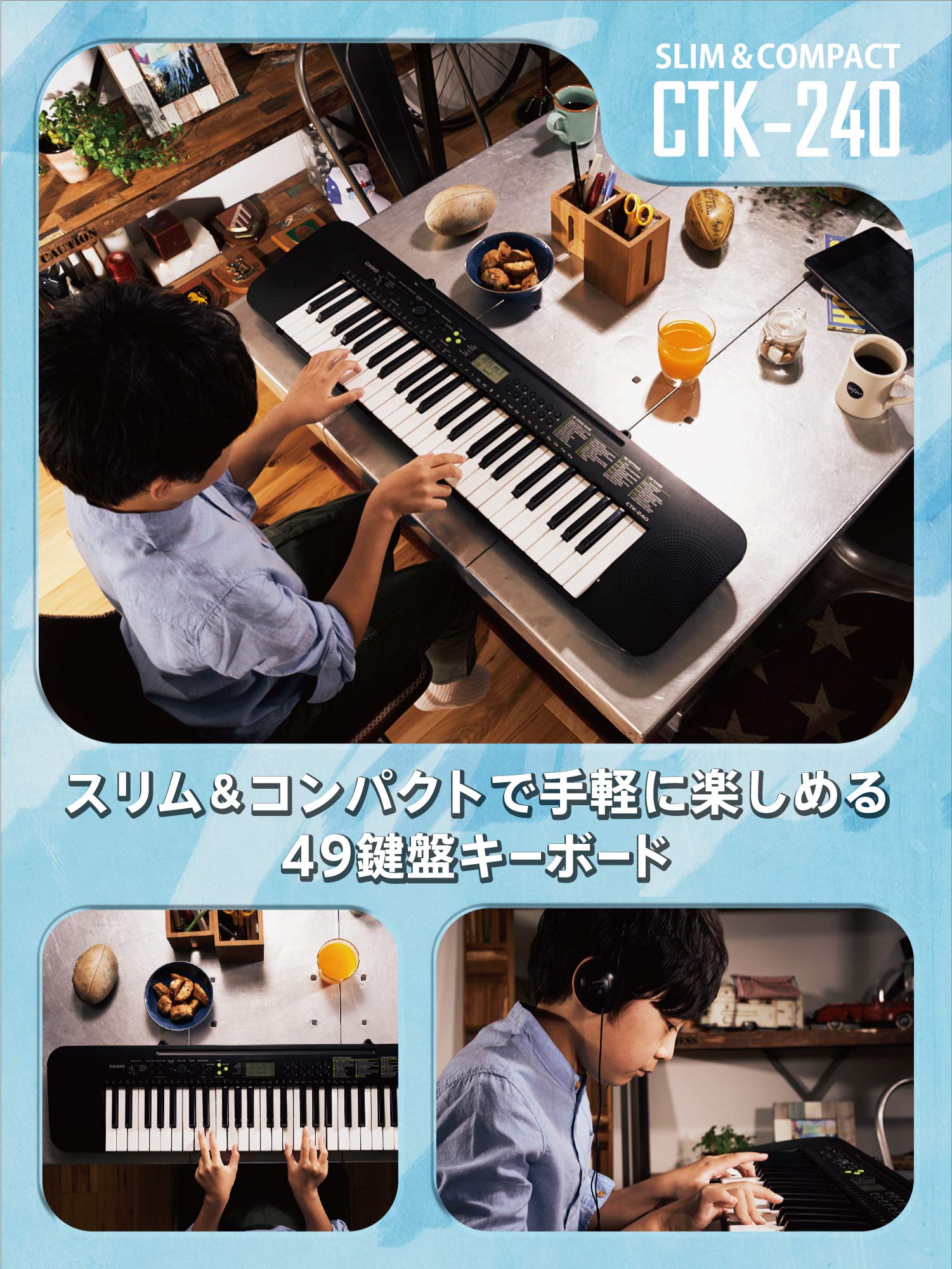[중고] 카시오 카시오톤 CTX-240 49건반 전자 키보드 블랙 50곡 내장 이미지 2