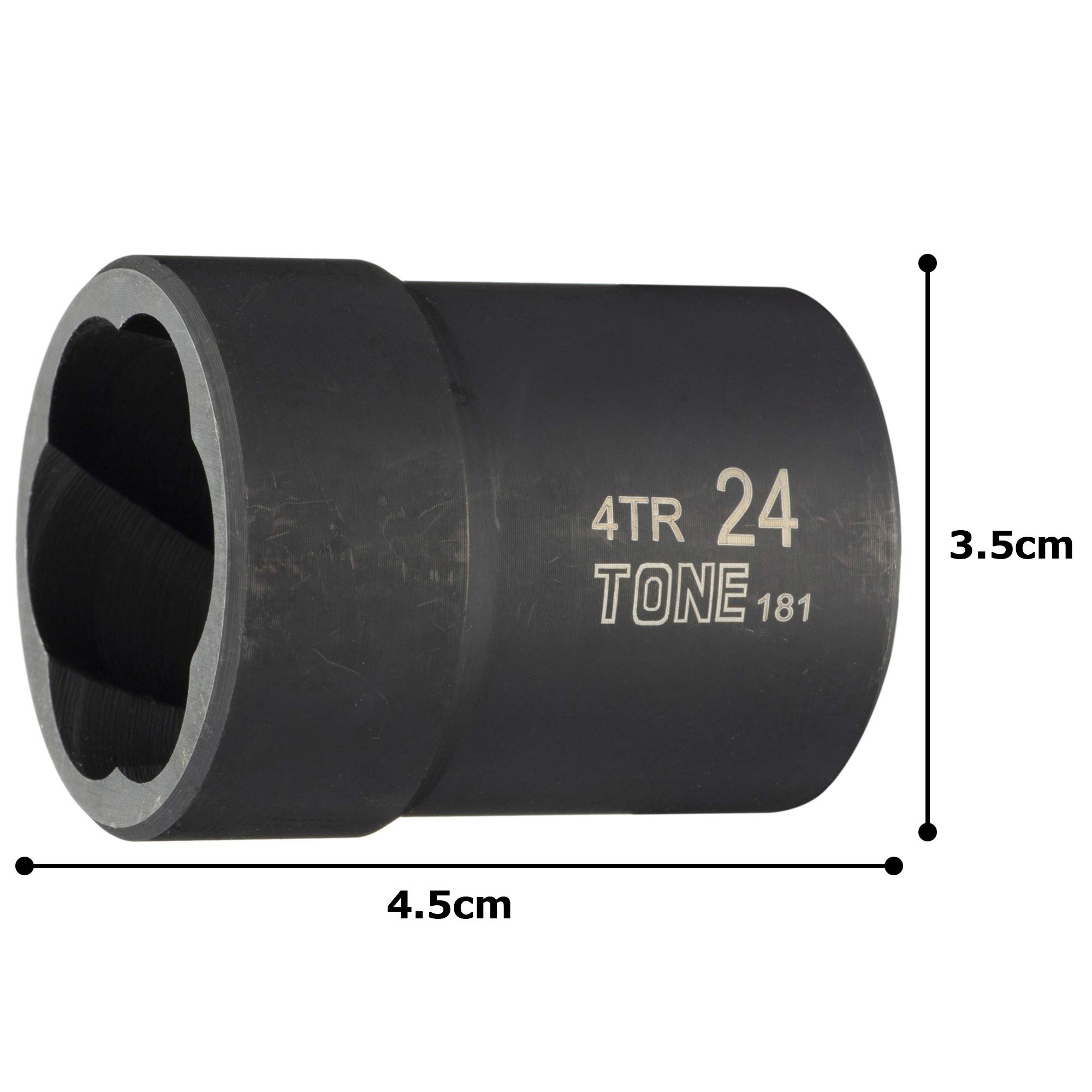 토네 토네이도 소켓 HP4TR-24 24mm 12.7mm 임팩트 소켓 이미지 5
