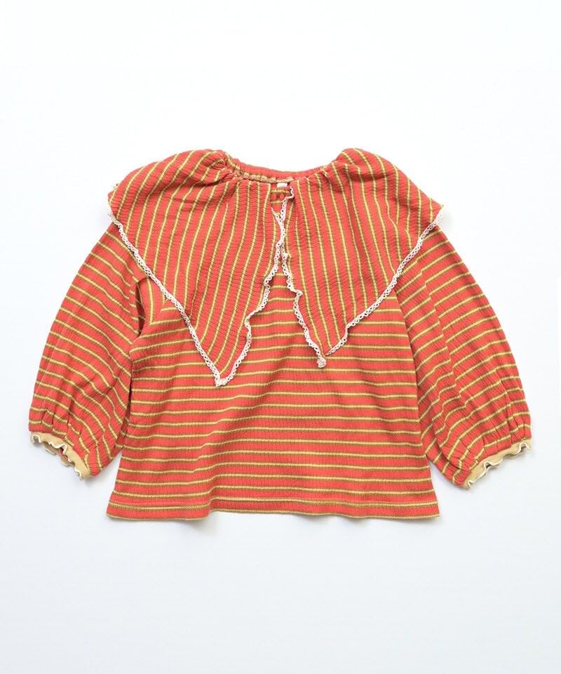 마키즈 긴팔티 트위스트 골지 빅카라 보더 레드BD 110 이미지 2