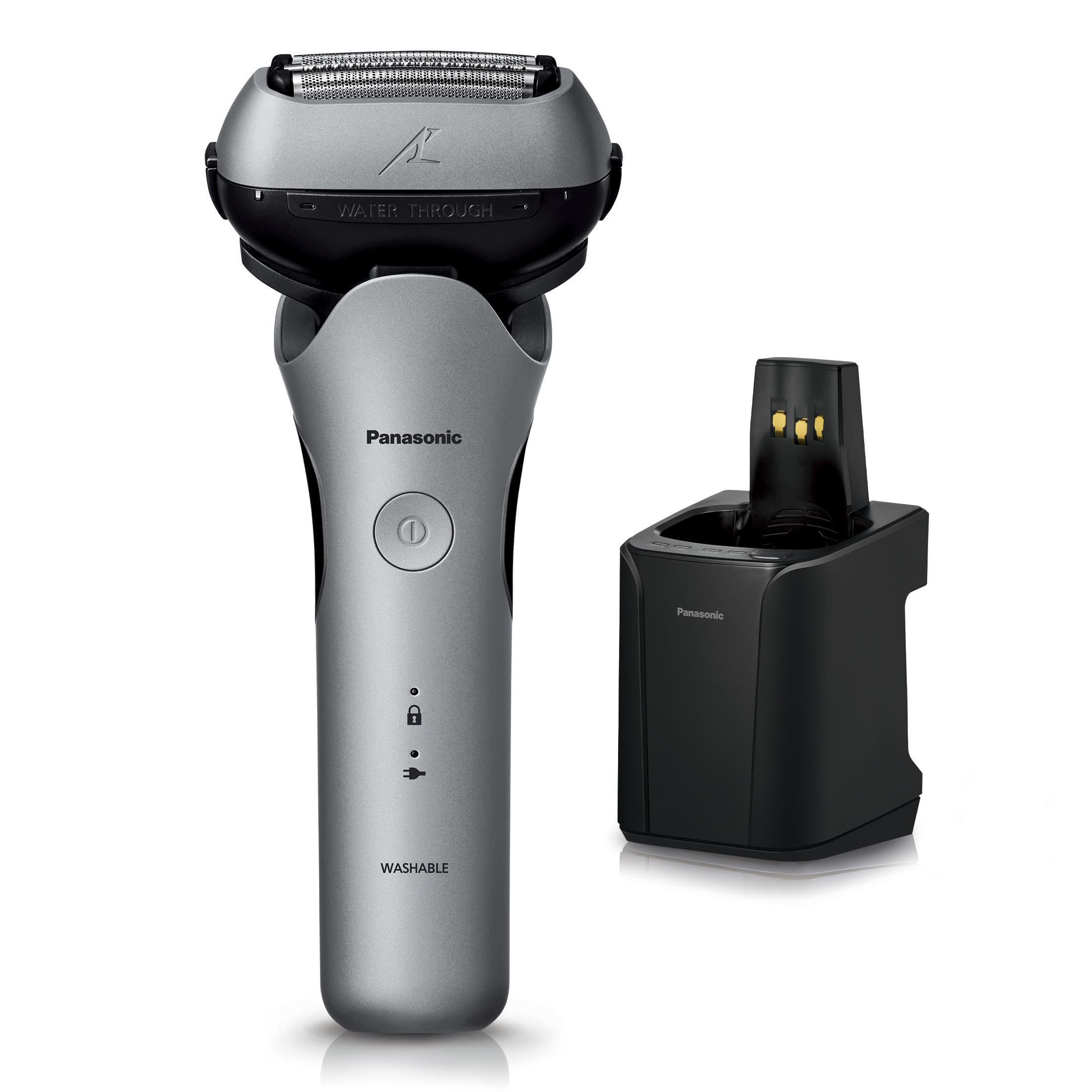 파나소닉 람대쉬 실버 ES-L380D-S 3중날 전기면도기 세정기포함